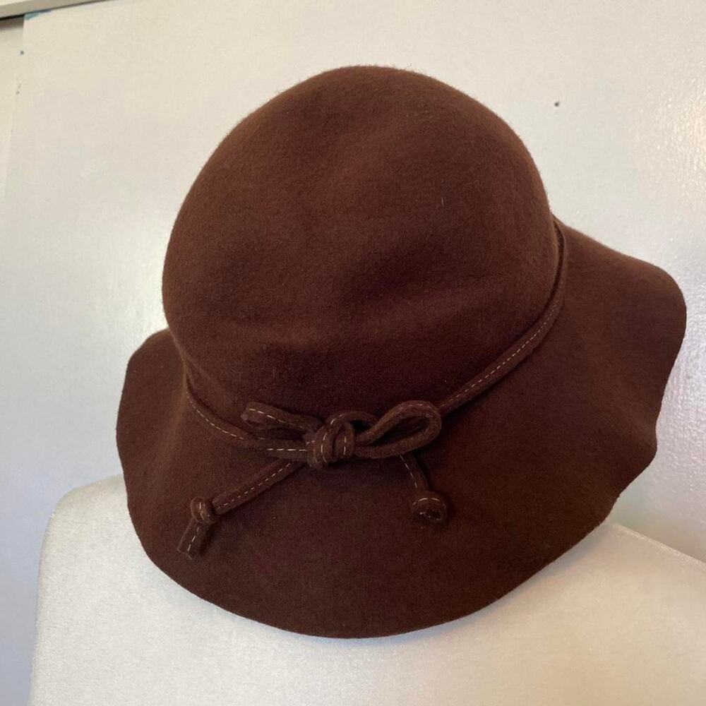 Vintage brown felt bucket hat